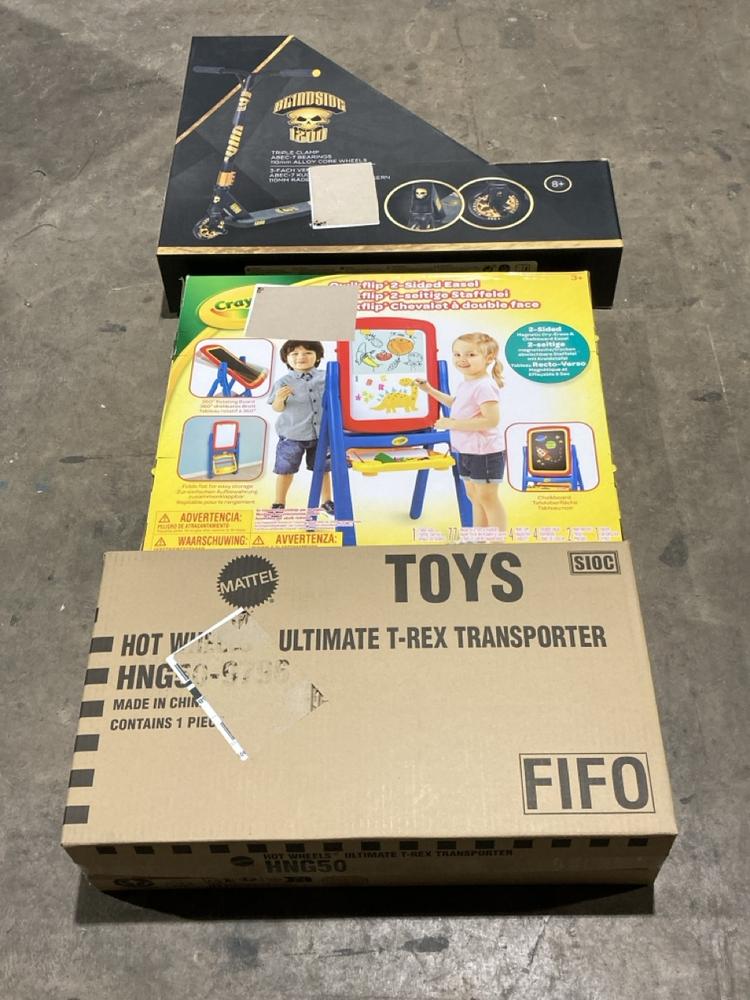 Lot 389  
            Birmingham SR106 - Collection or Optional Delivery Available 

                
VARIOUS ITEMS TO INCLUDE HOT WHEELS ULTIMATE T-REX TRANSPORTER (LOCATION: RACKINGS)