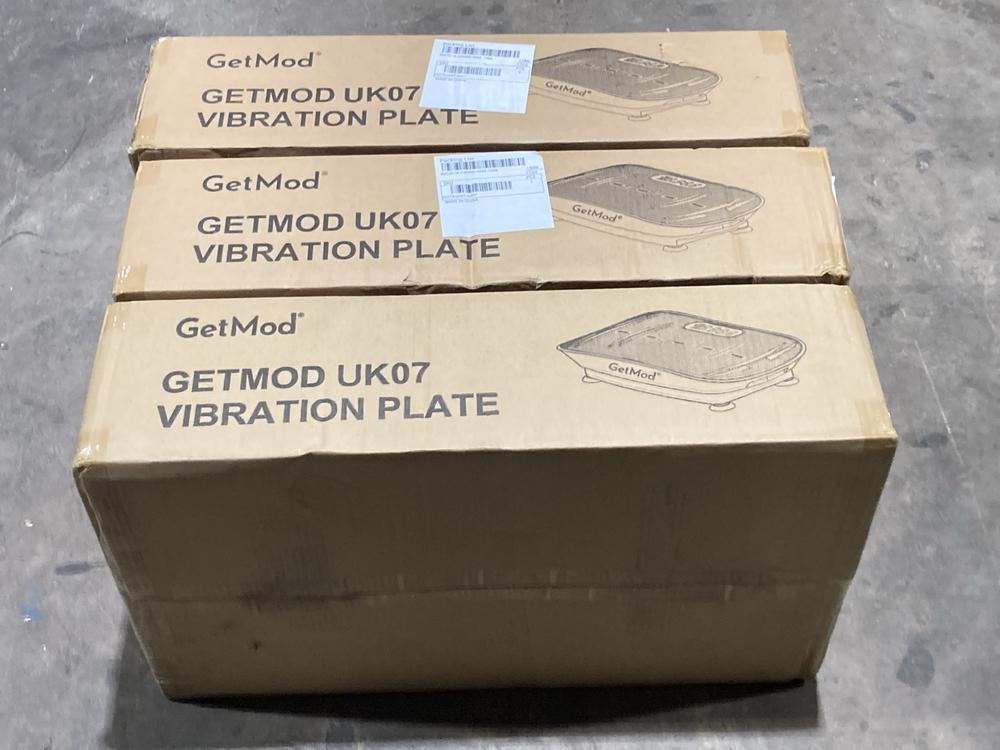 Lot 392  
            Birmingham SR106 - Collection or Optional Delivery Available 

                
3 X GETMOD UK07 VIBRATION PLATE (LOCATION: RACKINGS)