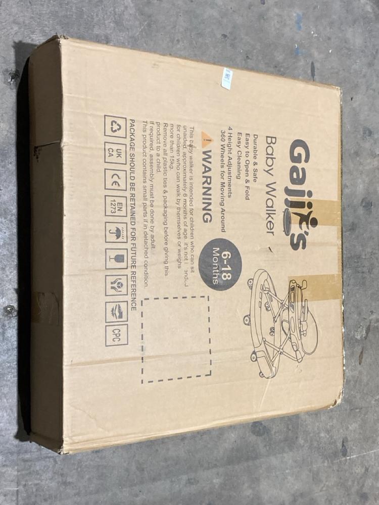 Lot 395  
            Birmingham SR106 - Collection or Optional Delivery Available 

                
GAJI BABY WALKER (LOCATION: RACKINGS)