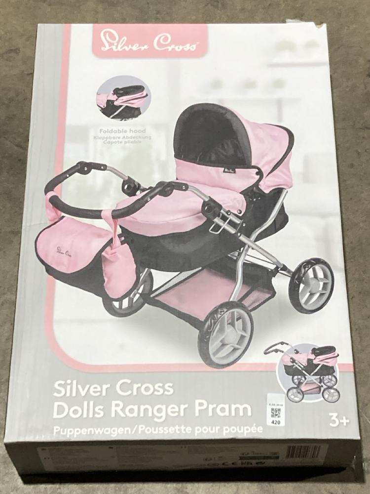 Lot 420  
            Birmingham SR106 - Collection or Optional Delivery Available 

                
SILVER CROSS DOLLS RANGER PRAM (LOCATION: RACKINGS)