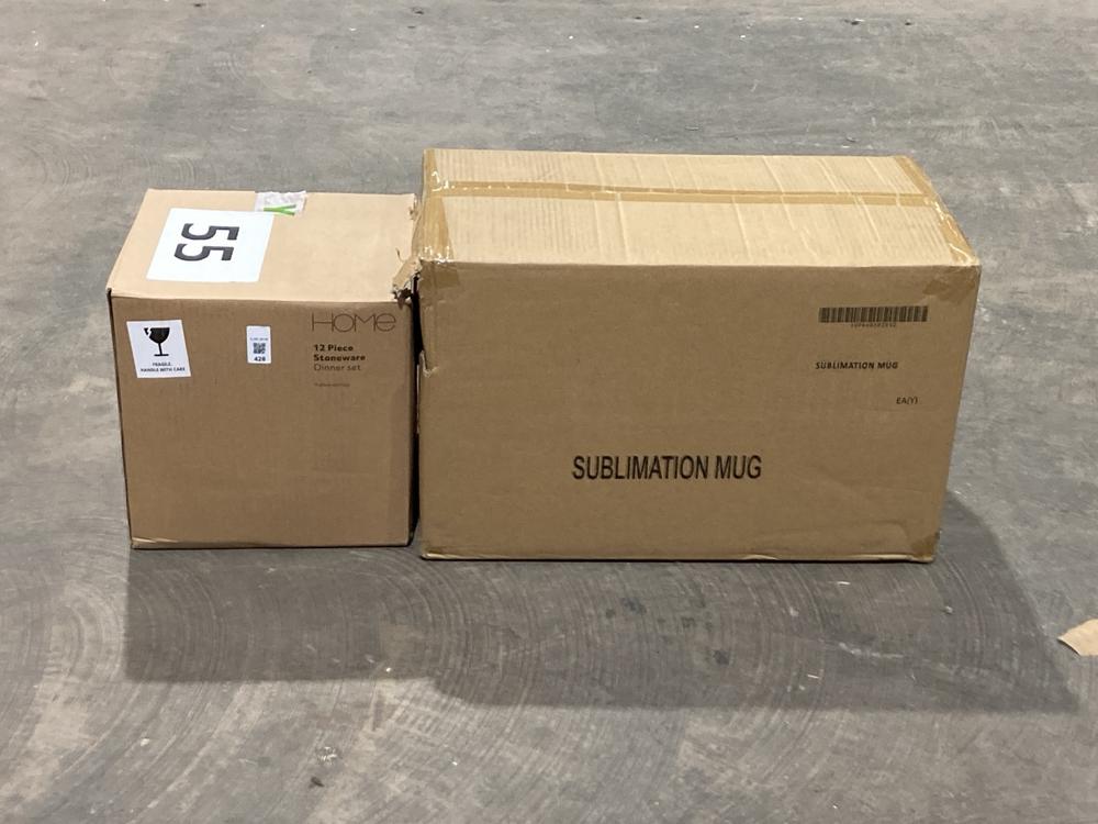Lot 428  
            Birmingham SR106 - Collection or Optional Delivery Available 

                
HOME 12 PIECE STONEWARE DINNER SET TO INCLUDE SUBLIMATION MUG (LOCATION: RACKINGS)