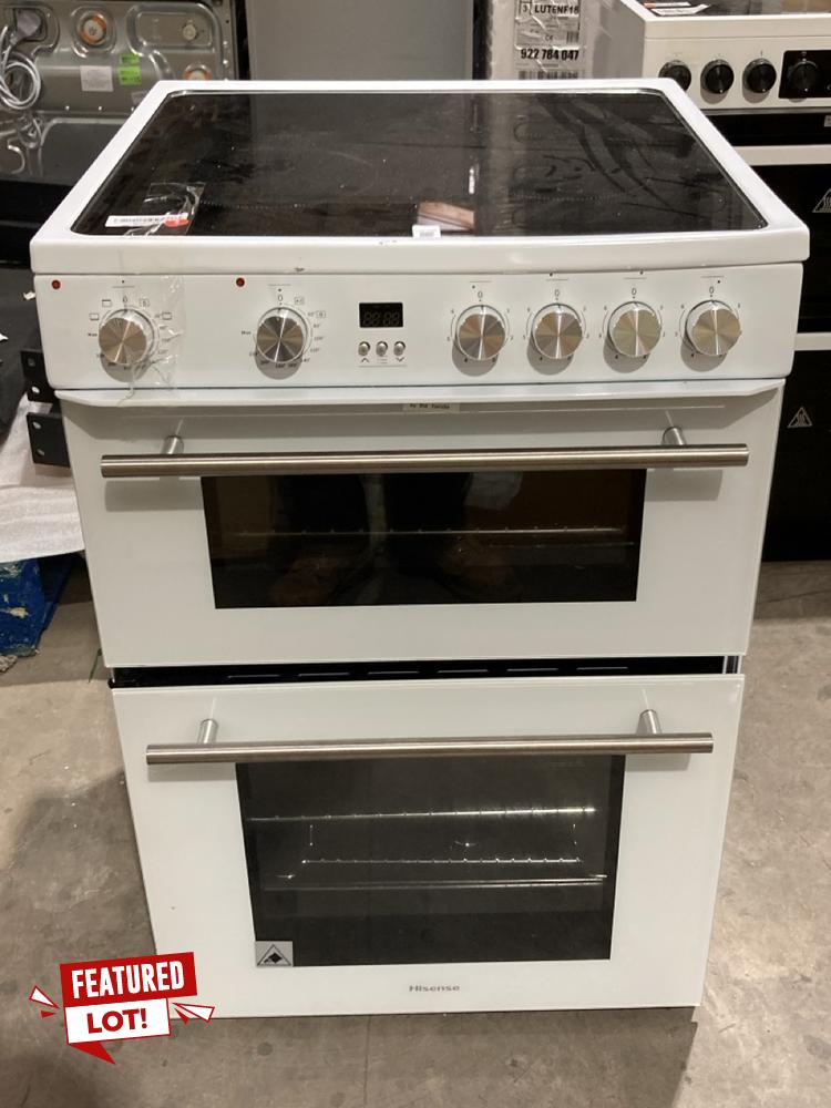 Lot 47  
            Birmingham SR106 - Collection or Optional Delivery Available 

                
HISENSE DOUBLE OVEN WITH CERAMIC TOP - HDE3211BWUK - ORIGINAL RRP £379 (LOCATION:...