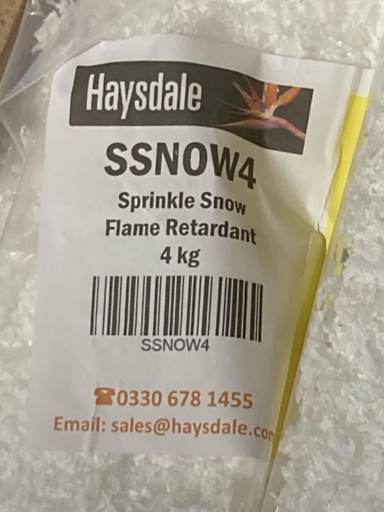 Lot 482  
            Birmingham SR106 - Collection or Optional Delivery Available 

                
HAYSDALE SNOW4 SPRINKLE SNOW (LOCATION: RACKINGS)