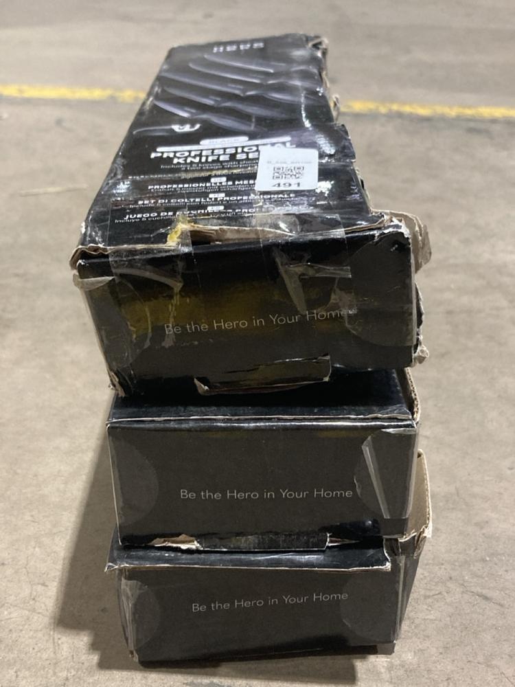 Lot 491  
            Birmingham SR106 - Collection 

                
HOME HERO PROFESSIONAL KNIFE SET 18 + PROOF OF ID (LOCATION: RACKINGS)