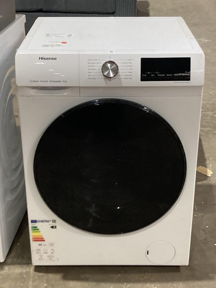 Lot 506  
            Birmingham SR106 - Collection or Optional Delivery Available 

                
HISENSE FREESTANDING WASHING MACHINE - WFQA9014EVJM - ORIGINAL RRP £369 (LOCATION...