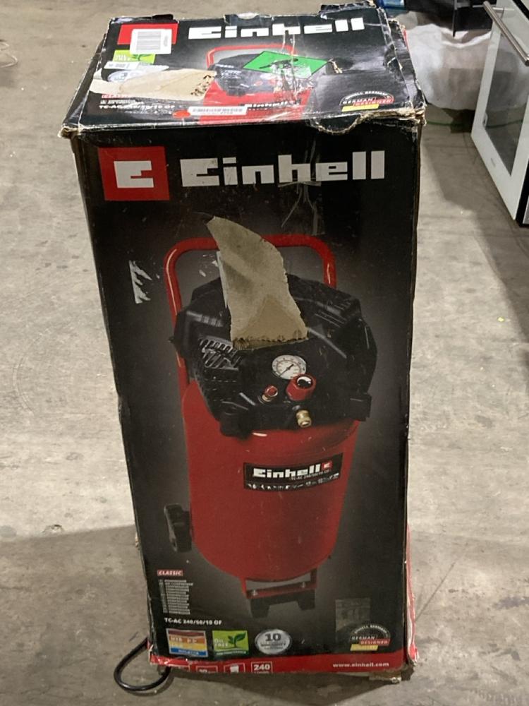 Lot 50  
            Birmingham SR106 - Collection or Optional Delivery Available 

                
EINHELL AIR COMPRESSOR ORIGINAL RRP £234 (LOCATION: ROW 7 - C )