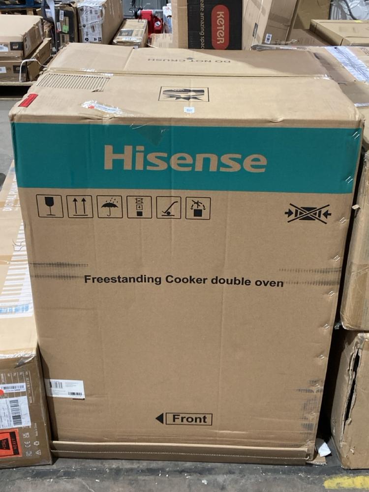 Lot 519  
            Birmingham SR106 - Collection or Optional Delivery Available 

                
HISENSE FREESTANDING DOUBLE OVEN COOKER ORIGINAL RRP £399 (LOCATION: ROW 5 - D )