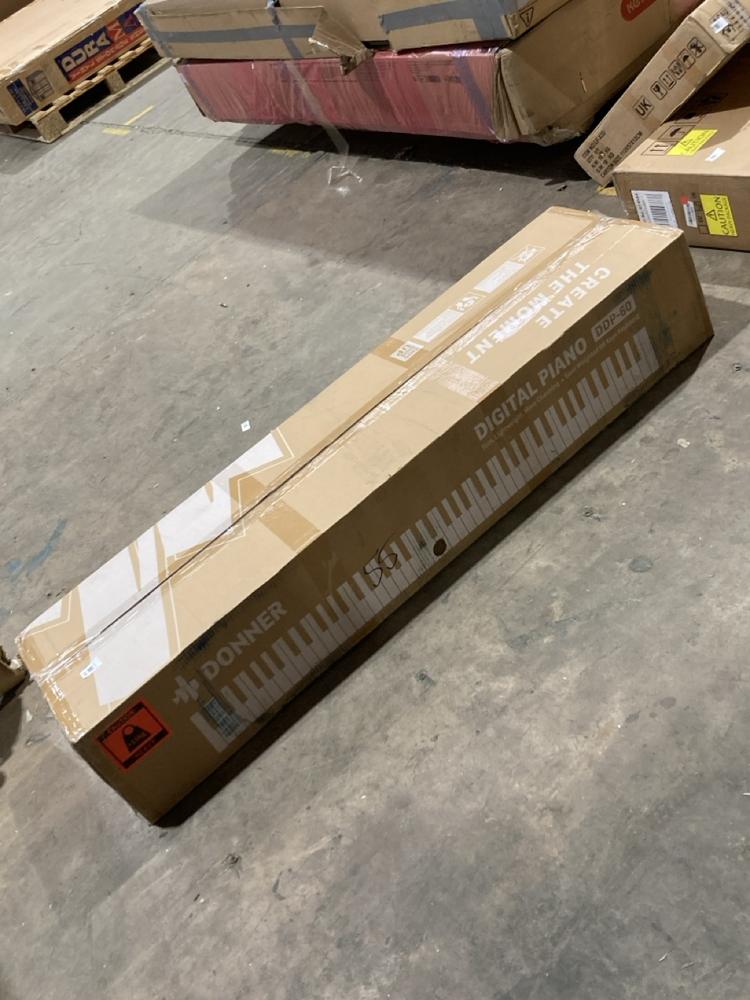 Lot 520  
            Birmingham SR106 - Collection or Optional Delivery Available 

                
DONNER DDP-60 DIGITAL PIANO ORIGINAL RRP £320 (LOCATION: ROW 5 - D )