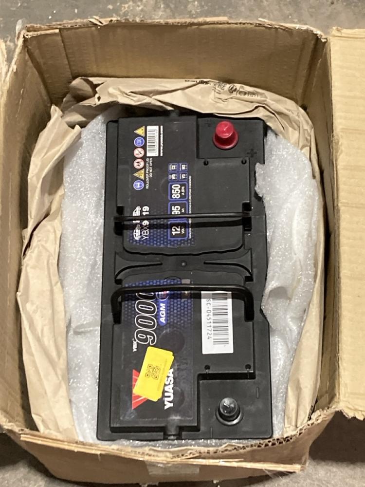 Lot 535  
            Birmingham SR106 - Collection or Optional Delivery Available 

                
YUASA 9000 AGM BATTERY ORIGINAL RRP £210 (LOCATION: ROW 5 - D )