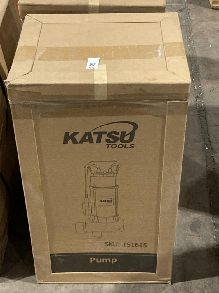 Lot 542  
            Birmingham SR106 - Collection or Optional Delivery Available 

                
KATSU TOOLS PUMP (LOCATION: ROW 4 - D )