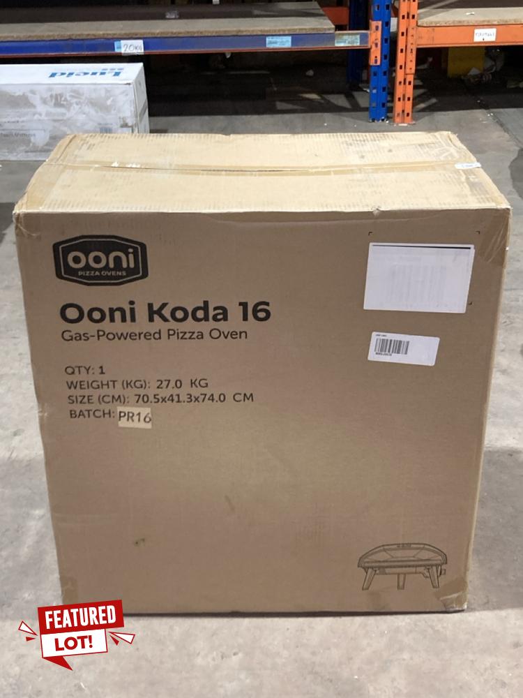 Lot 54  
            Birmingham SR106 - Collection or Optional Delivery Available 

                
OONI KODA 16 PIZZA OVEN ORIGINAL RRP £499 (LOCATION: ROW 7 - C )
