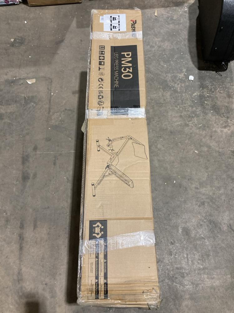 Lot 551  
            Birmingham SR106 - Collection or Optional Delivery Available 

                
PASYOU PM 30 LEG PRESS MACHINE ORIGINAL RRP £250 (LOCATION: ROW 5 - D )