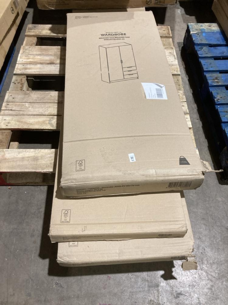 Lot 582  
            Birmingham SR106 - Collection or Optional Delivery Available 

                
JYSK JENSLEV WARDROBE IN BRUSHED OAK ORIGINAL RRP £175 (LOCATION: ROW 2 - D)