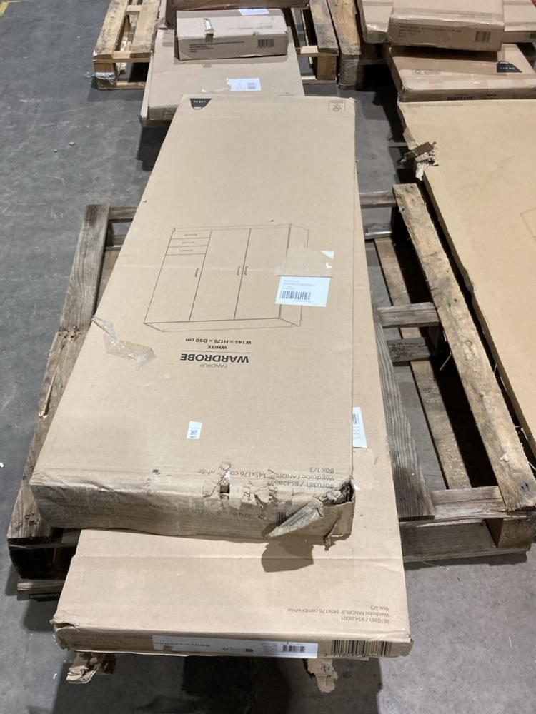 Lot 587  
            Birmingham SR106 - Collection or Optional Delivery Available 

                
JYSK FANDRUP WARDROBE IN WHITE ORIGINAL RRP £175 (LOCATION: ROW 2 - D)