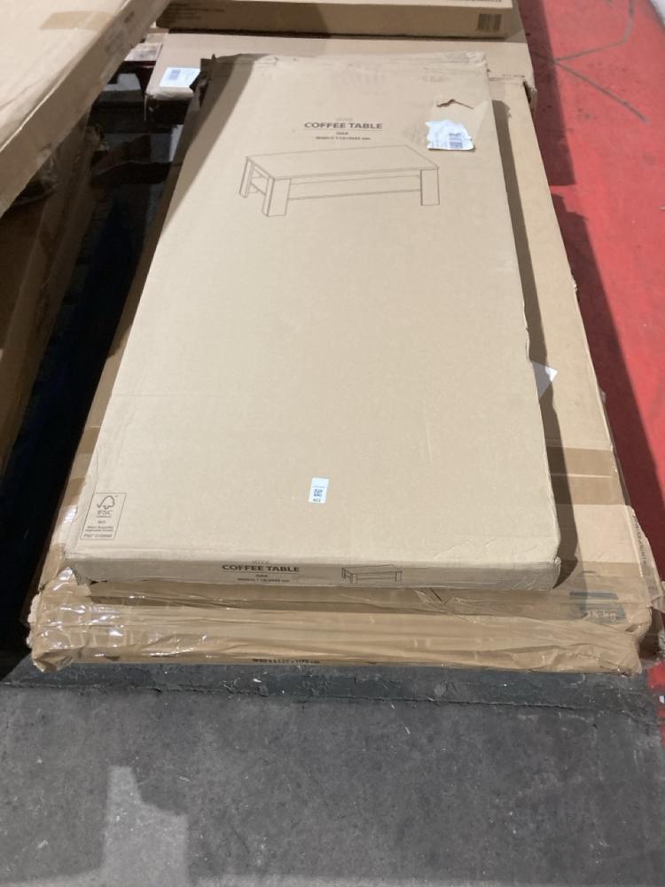 Lot 602  
            Birmingham SR106 - Collection or Optional Delivery Available 

                
PALLET OF VARIOUS JYSK FURNITURE ITEMS TO INCLUDE VEDDE COFFEE TABLE IN OAK (ALL ...