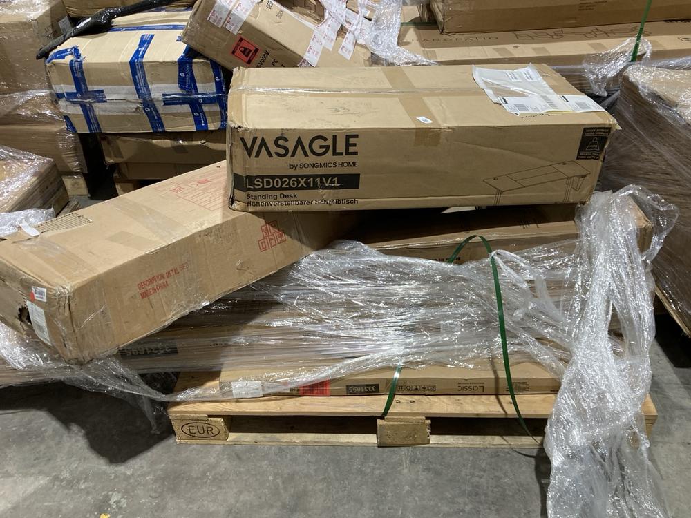 Lot 616  
            Birmingham SR106 - Collection or Optional Delivery Available 

                
PALLET OF ITEMS TO INCLUDE VASAGLE BY SONGMICS HOME STANDING DESK (ALL PALLET CON...
