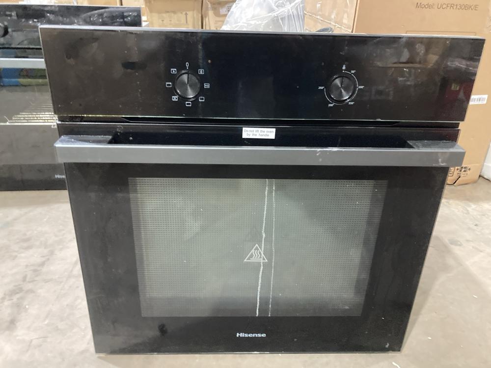 Lot 66  
            Birmingham SR106 - Collection or Optional Delivery Available 

                
HISENSE BUILT IN SINGLE OVEN B162020ABGUK - ORIGINAL RRP £139 (LOCATION: ROW 7 - C )