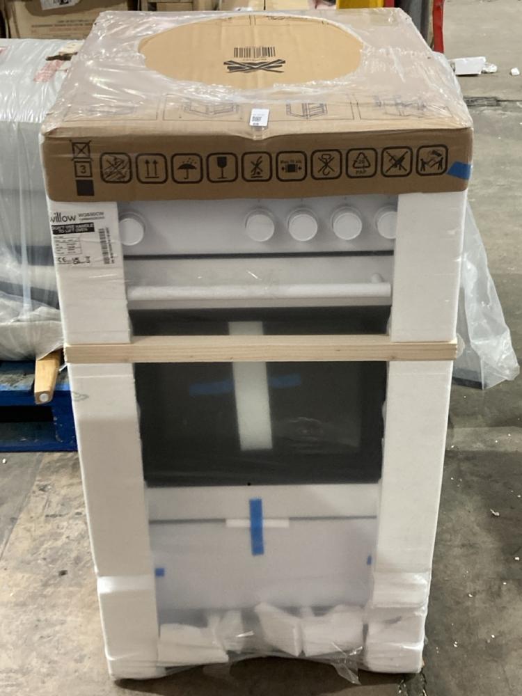 Lot 68  
            Birmingham SR106 - Collection or Optional Delivery Available 

                
WILLOW FREESTANDING SINGLE CAVITY GAS COOKER - WGS50CW - ORIGINAL RRP £280 (LOCAT...