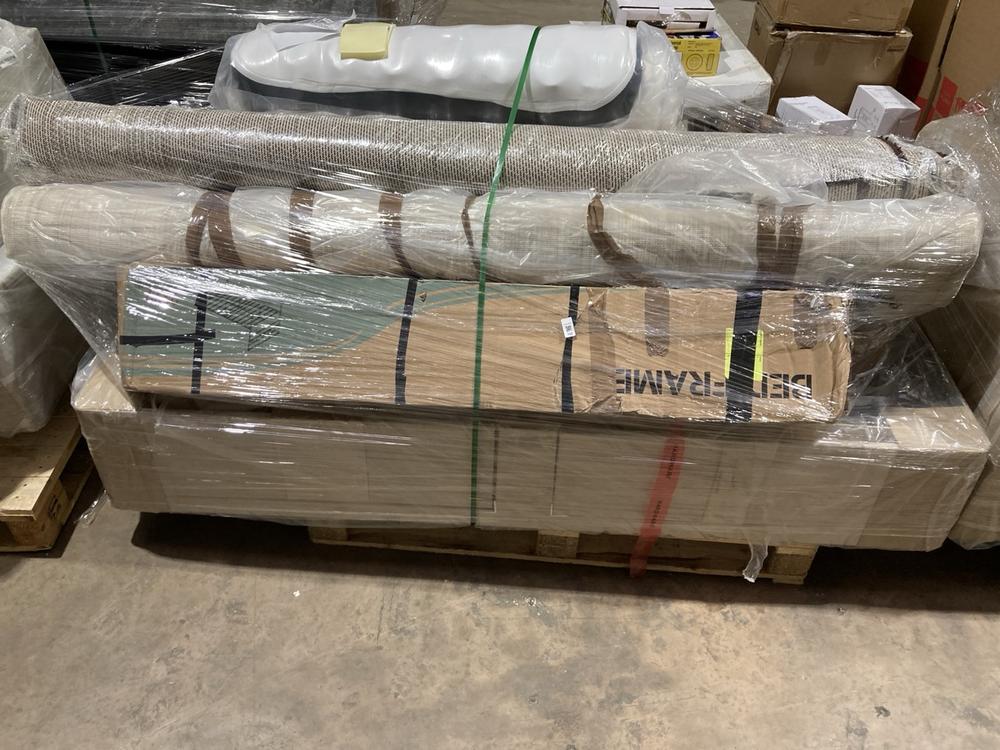 Lot 702  
            Birmingham SR106 - Collection or Optional Delivery Available 

                
PALLET OF FURNITURE PARTS TO INCLUDE ROLLED UP MATTRESS (ALL PALLET CONTENTS MUST...