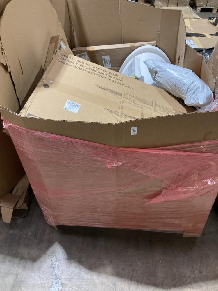 Lot 714  
            Birmingham SR106 - Collection or Optional Delivery Available 

                
PALLET OF ITEMS TO INCLUDE DELUXE CLOTHES DRYER (ALL PALLET CONTENTS MUST BE REMO...