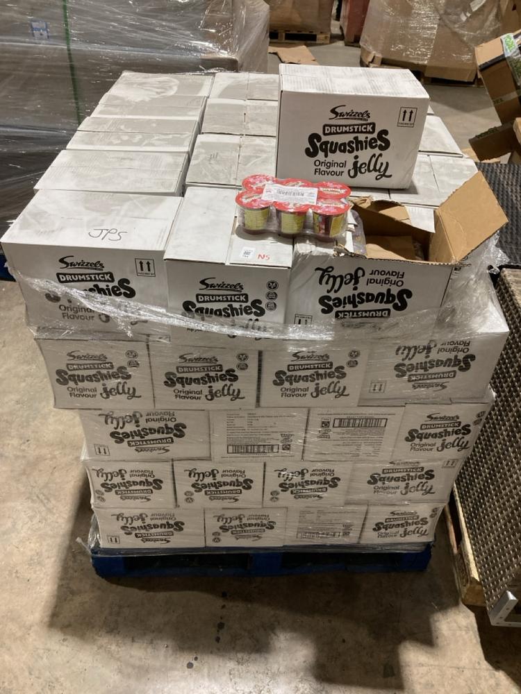 Lot 764  
            Birmingham SR106 - Collection 

                
PALLET OF ITEMS TO INCLUDE DRUMSTICK SQUASHIES JELLY (ALL PALLET CONTENTS MUST BE...