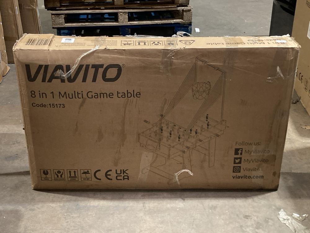Lot 76  
            Birmingham SR106 - Collection or Optional Delivery Available 

                
VIAVITO 8 IN 1 MULTI GAME TABLE ORIGINAL RRP £150 (LOCATION: ROW 6 - C)