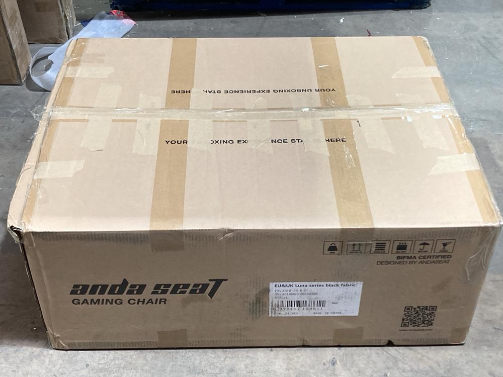 Lot 77  
            Birmingham SR106 - Collection or Optional Delivery Available 

                
ANDA SEAT LUNA SERIES GAMING CHAIR ORIGINAL RRP £180 (LOCATION: ROW 6 - C)