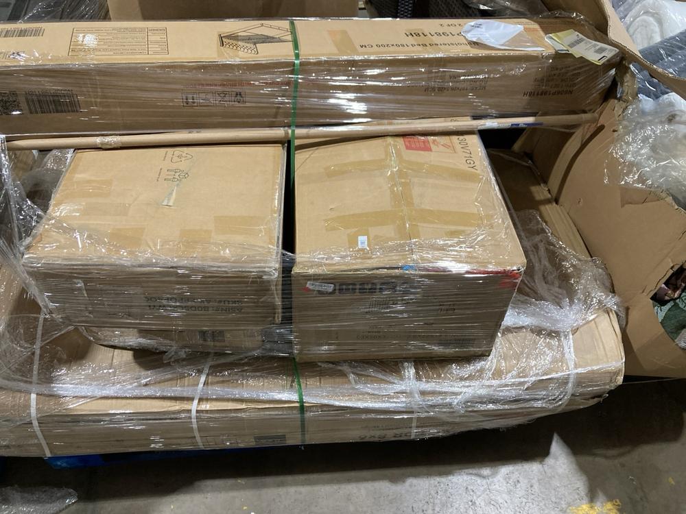 Lot 797  
            Birmingham SR106 - Collection or Optional Delivery Available 

                
PALLET OF ITEMS TO INCLUDE UPHOLSTERED BED FRAME PARTS (ALL PALLET CONTENTS MUST ...