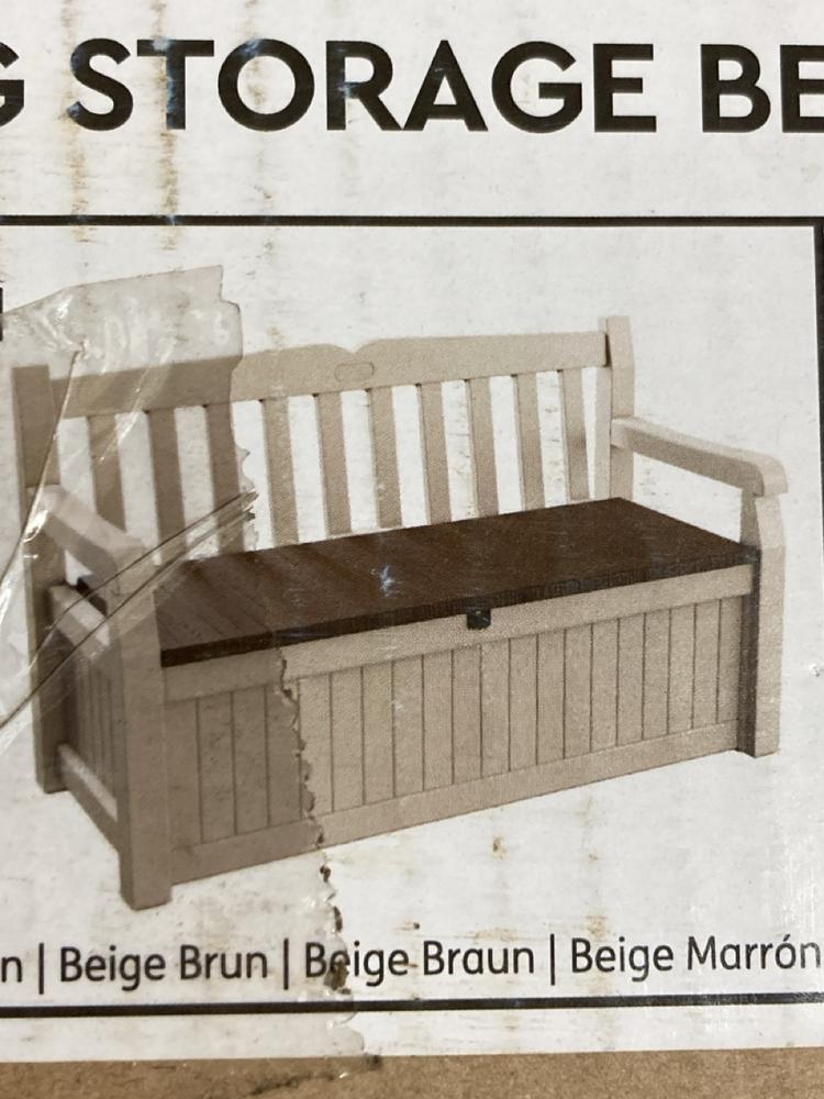 Lot 82  
            Birmingham SR106 - Collection or Optional Delivery Available 

                
KETER 70G STORAGE BENCH ORIGINAL RRP £125 (LOCATION: ROW 6 - C)