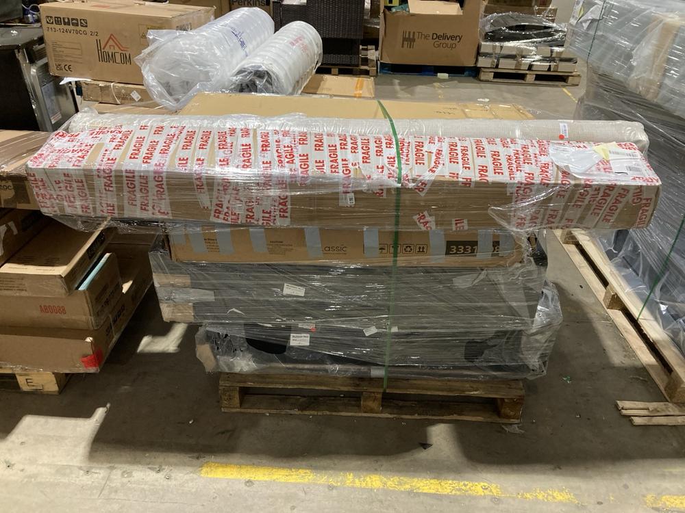 Lot 832  
            Birmingham SR106 - Collection or Optional Delivery Available 

                
PALLET OF FURNITURE PARTS TO INCLUDE FLOOR RUG (ALL PALLET CONTENTS MUST BE REMOV...
