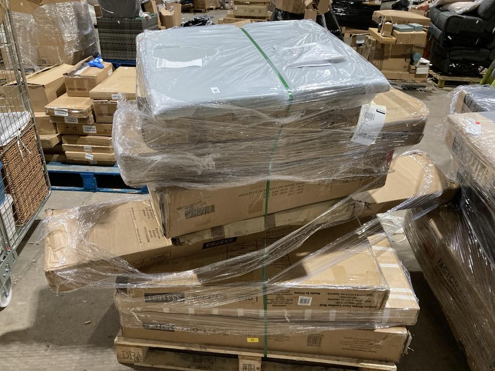 Lot 836  
            Birmingham SR106 - Collection or Optional Delivery Available 

                
PALLET OF FURNITURE PARTS TO INCLUDE LISBON SINGLE FAUX LEATHER BED (ALL PALLET C...