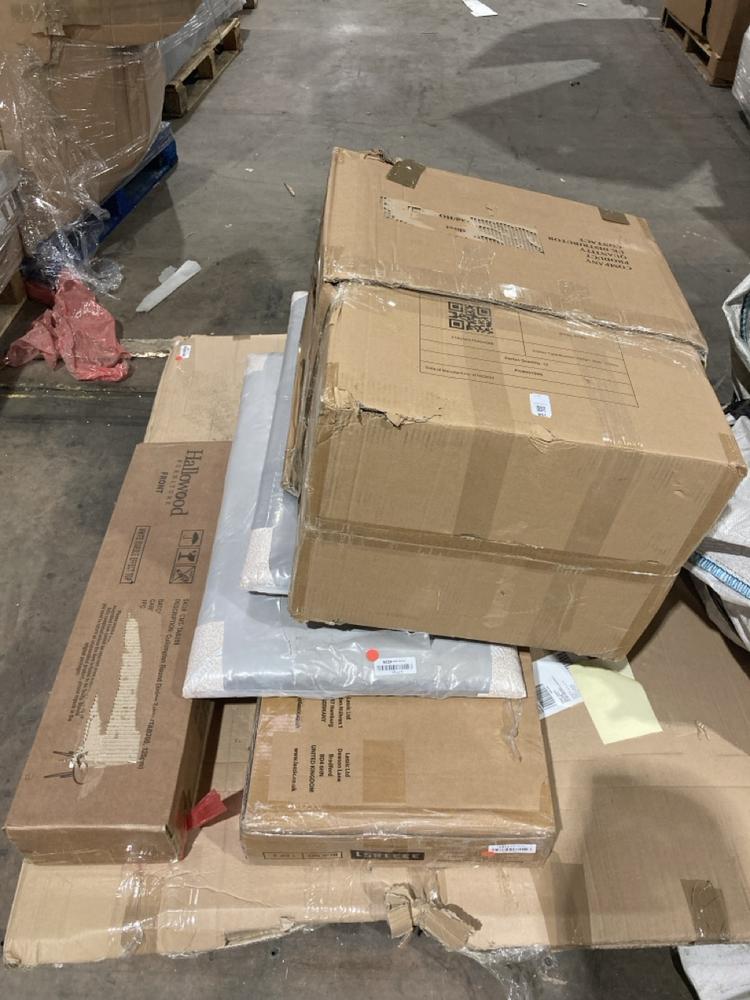 Lot 851  
            Birmingham SR106 - Collection or Optional Delivery Available 

                
PALLET OF ITEMS TO INCLUDE HALLOWOOD ROUND DINING TABLE LEGS PART (ALL PALLET CON...
