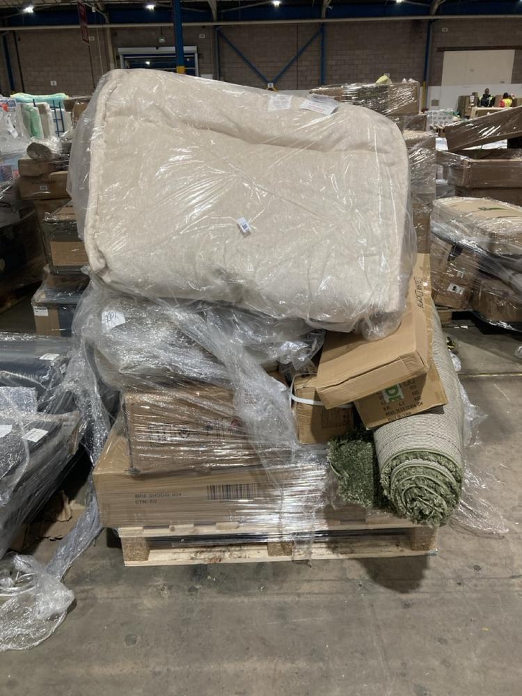 Lot 855  
            Birmingham SR106 - Collection or Optional Delivery Available 

                
PALLET OF ITEMS TO INCLUDE DUNELM SELF ASSEMBLED OLNEY SIDEBOARD (ALL PALLET CONT...