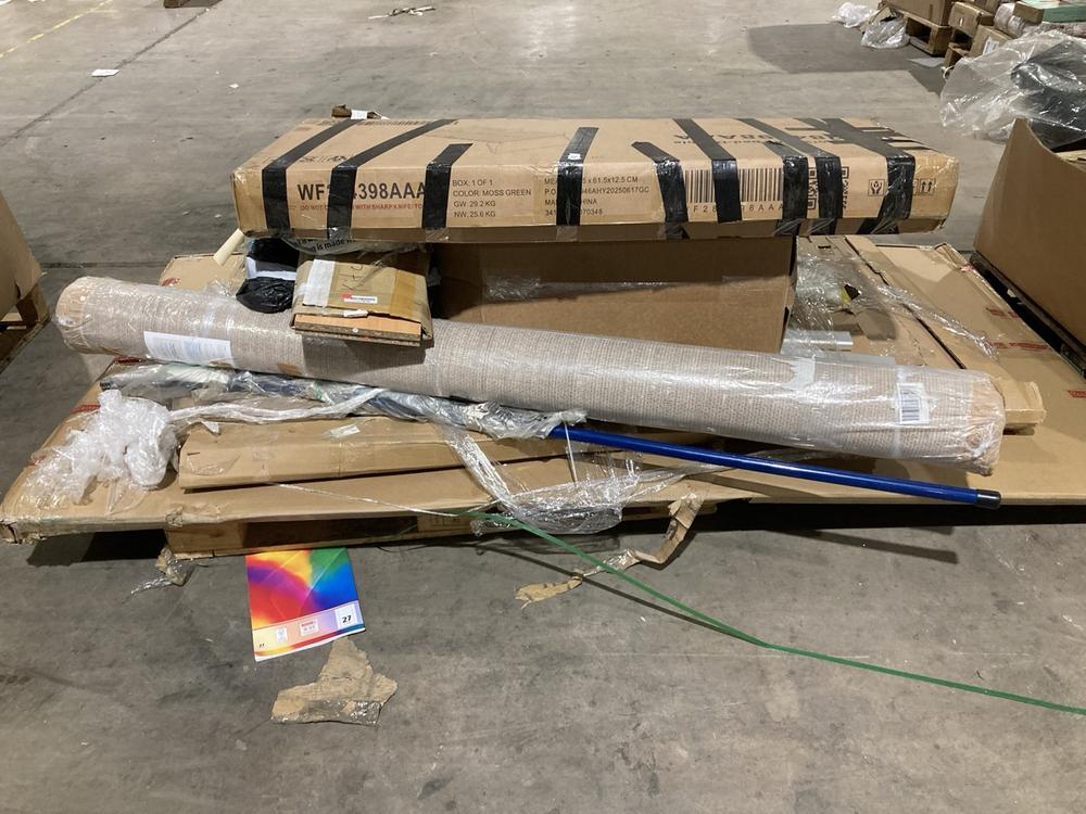 Lot 885  
            Birmingham SR106 - Collection or Optional Delivery Available 

                
PALLET OF ITEMS TO INCLUDE FLOOR RUG (ALL PALLET CONTENTS MUST BE REMOVED FROM SI...