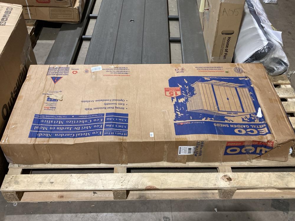 Lot 88  
            Birmingham SR106 - Collection or Optional Delivery Available 

                
DURAMAX ECO 10 X 10 METAL GARDEN SHEDS ORIGINAL RRP £460 (LOCATION: L) (KERBSIDE ...