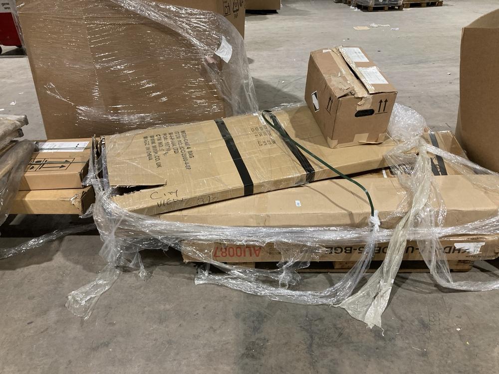Lot 897  
            Birmingham SR106 - Collection or Optional Delivery Available 

                
PALLET OF FURNITURE PARTS TO INCLUDE BED FRAME (ALL PALLET CONTENTS MUST BE REMOV...
