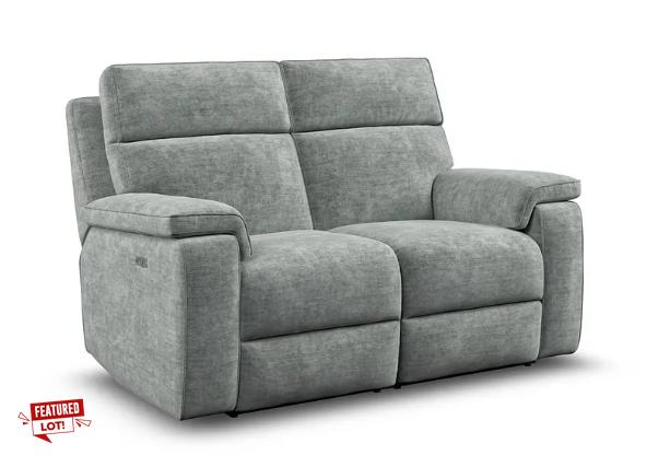Lot 10  
            Birmingham SR104 - Collection or Optional Delivery Available 

                
OAK FURNITURELAND SELBY 2 SEATER POWER RECLINER SOFA IN PLUSH SILVER FABRIC ORIGI...