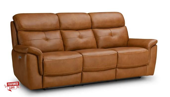 Lot 16  
            Birmingham SR104 - Collection or Optional Delivery Available 

                
OAK FURNITURELAND IVER 3 SEATER ELECTRIC RECLINER SOFA IN VIRGO COGNAC LEATHER OR...