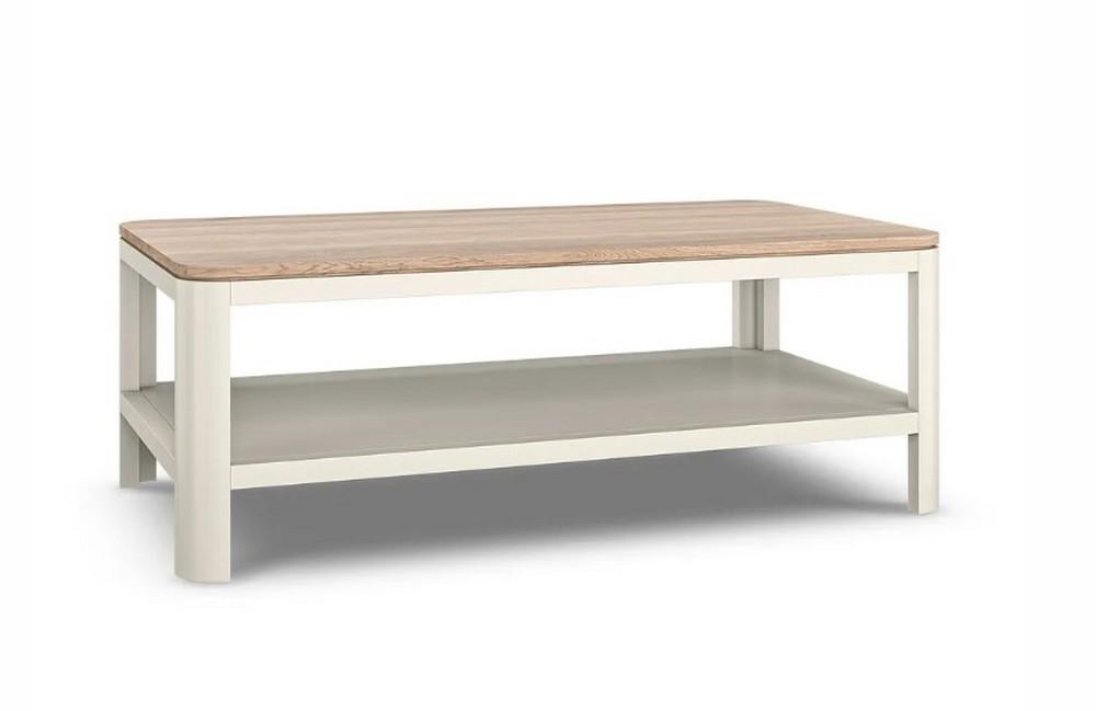 Lot 195  
            Birmingham SR104 - Collection or Optional Delivery Available 

                
OAK FURNITURELAND OTTO SMOKED OAK FINISH AND CASHMERE PAINTED COFFEE TABLE ORIGIN...