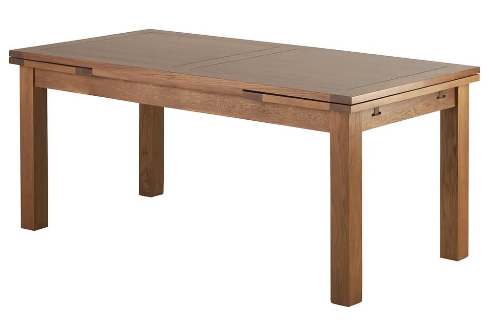 Lot 20  
            Birmingham SR104 - Collection or Optional Delivery Available 

                
OAK FURNITURELAND 4FT 7 X 3FT RUSTIC OAK EXT. DINING TABLE ORIGINAL RRP £230.00