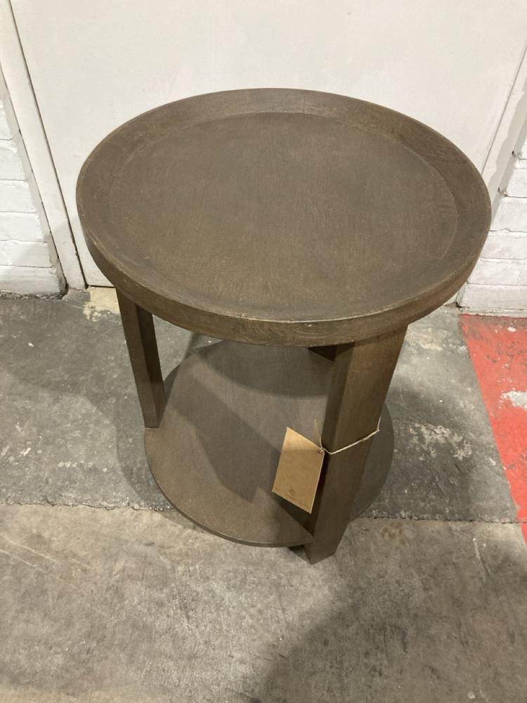 Lot 216  
            Birmingham SR104 - Collection or Optional Delivery Available 

                
NKUKU TRIVENI MANGO WOOD SIDE TABLE - WALNUT STAIN - ITEM NO. TT5001 - ORIGINAL R...