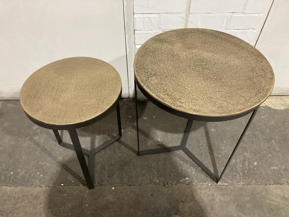 Lot 217  
            Birmingham SR104 - Collection or Optional Delivery Available 

                
NKUKU MABA NESTING TABLES - ANTIQUE BRASS - SET OF 2 - SMALL - ITEM NO. MT4901 - ...