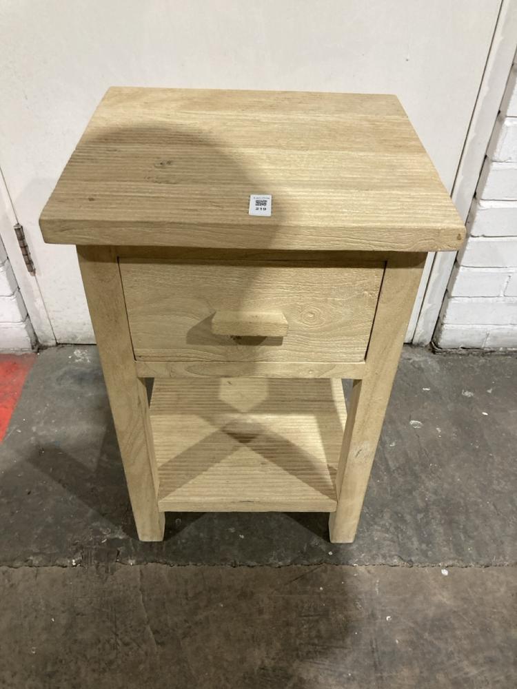 Lot 219  
            Birmingham SR104 - Collection or Optional Delivery Available 

                
NKUKU VIVAN GROOVED BEDSIDE TABLE - NATURAL - ITEM NO. VT0501 - ORIGINAL RRP £320