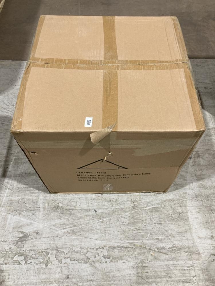 Lot 227  
            Birmingham SR104 - Collection or Optional Delivery Available 

                
HANGING GLOBE CANDELABRA LAMP - ITEM NUMBER: 743213. - ORIGINAL RRP:£ 312.53