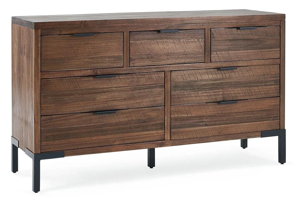 Lot 28  
            Birmingham SR104 - Collection or Optional Delivery Available 

                
OAK FURNITURELAND DETROIT SOLID HARDWOOD AND METAL 3+4 CHEST OF DRAWERS ORIGINAL ...