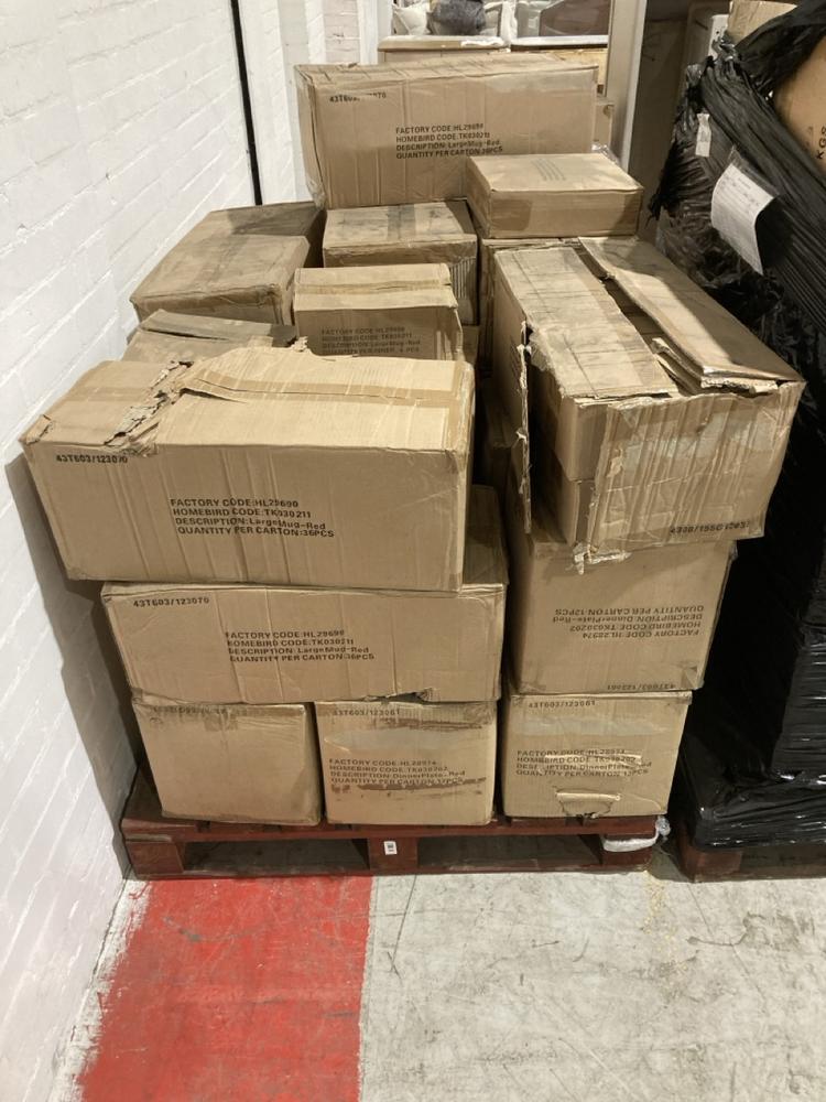 Lot 299  
            Birmingham SR104 - Collection or Optional Delivery Available 

                
PALLET OF STONE THE CROWS ITEMS TO INCLUDE LARGE MUG - RED (KERBSIDE PALLET DELIV...