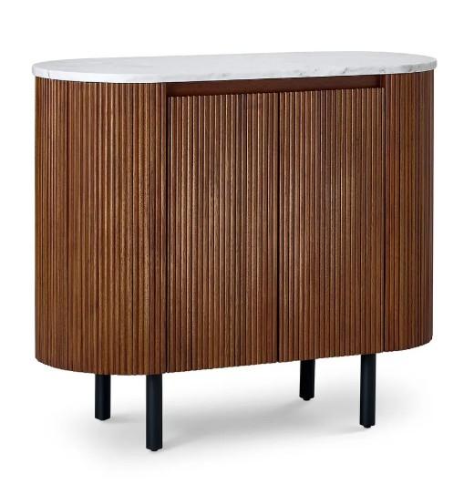 Lot 328  
            Birmingham SR104 - Collection or Optional Delivery Available 

                
OAK FURNITURELAND ELBA MARBLE AND ACACIA SMALL SIDEBOARD ORIGINAL RRP £579.99