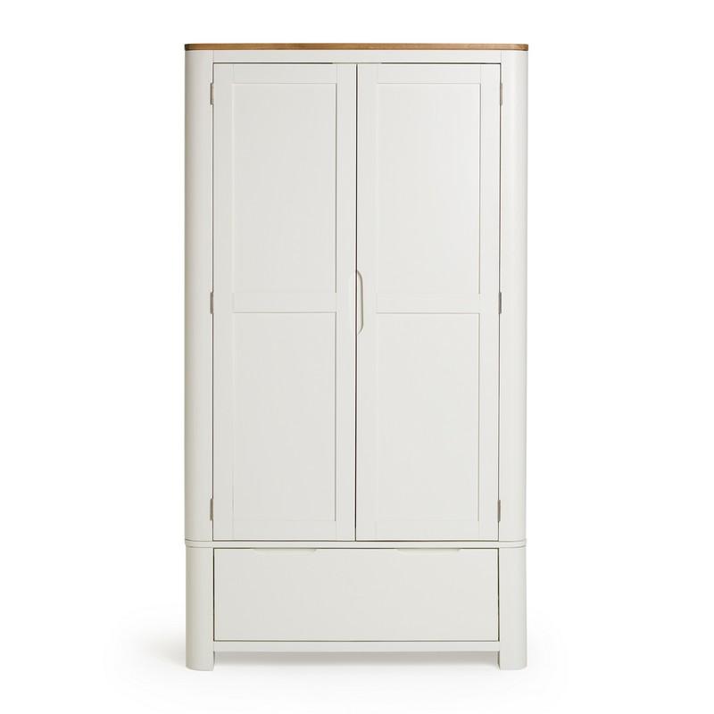 Lot 340  
            Birmingham SR104 - Collection or Optional Delivery Available 

                
OAK FURNITURELAND HOVE NATURAL OAK AND PAINTED DOUBLE WARDROBE ORIGINAL RRP £1,49...
