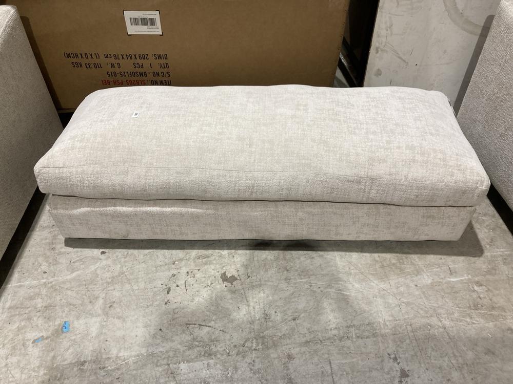 Lot 357  
            Birmingham SR104 - Collection or Optional Delivery Available 

                
OAK FURNITURE LAND MORGAN FOOTSTOOL CREAM FABIC - CUSHION TOP - NO STORAGE ORIGIN...