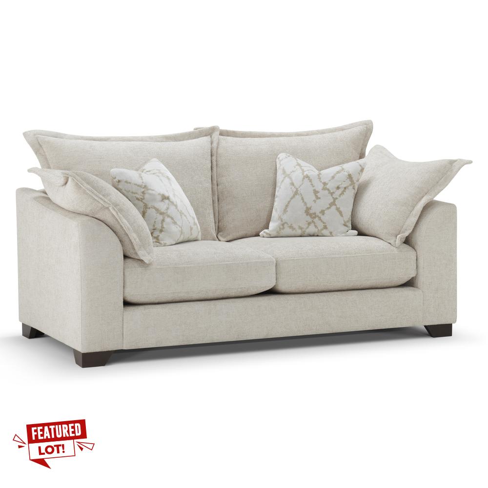 Lot 358  
            Birmingham SR104 - Collection or Optional Delivery Available 

                
OAK FURNITURELAND DEWSBURY 3 SEATER SOFA IN MILO CREAM FABRIC WITH NATURAL SCATTE...